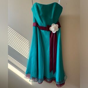 Alfred Angelo green and purple dress size 2